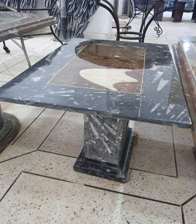 Black Fossil Stone Table