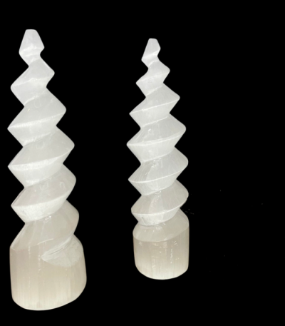 Selenite Spiral Wand